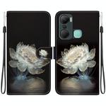 For Infinix Hot 12 Pro Crystal Texture Colored Drawing Leather Phone Case(Crystal Peony)