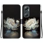 For Infinix Hot 20 Crystal Texture Colored Drawing Leather Phone Case(Crystal Peony)
