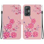 For Infinix Hot 20 5G Crystal Texture Colored Drawing Leather Phone Case(Cherry Blossoms)