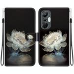 For Infinix Hot 20S Crystal Texture Colored Drawing Leather Phone Case(Crystal Peony)