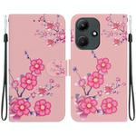 For Infinix Hot 30i X669C Crystal Texture Colored Drawing Leather Phone Case(Cherry Blossoms)