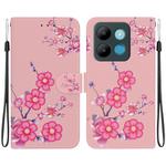 For Infinix Smart 7 Africa Crystal Texture Colored Drawing Leather Phone Case(Cherry Blossoms)