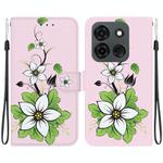 For Infinix Smart 7 Indian Crystal Texture Colored Drawing Leather Phone Case(Lily)