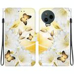 For Infinix Note 12 Pro 4G Crystal Texture Colored Drawing Leather Phone Case(Gold Butterfly Epiphyllum)