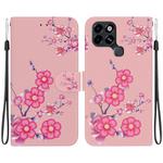 For Infinix Smart 6 Crystal Texture Colored Drawing Leather Phone Case(Cherry Blossoms)