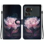 For Infinix Note 12 VIP Crystal Texture Colored Drawing Leather Phone Case(Purple Peony)
