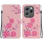 For Infinix Hot 40 / 40 Pro Crystal Texture Colored Drawing Leather Phone Case(Cherry Blossoms)