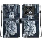 For Infinix GT 20 Pro Crystal Texture Colored Drawing Leather Phone Case(Cat Tiger Reflection)