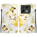For Infinix GT 20 Pro Crystal Texture Colored Drawing Leather Phone Case(Gold Butterfly Epiphyllum)