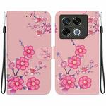 For Infinix GT 20 Pro Crystal Texture Colored Drawing Leather Phone Case(Cherry Blossoms)