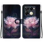 For Infinix Note 40 Pro 5G / 40 Pro 4G Crystal Texture Colored Drawing Leather Phone Case(Purple Peony)