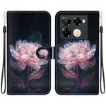 For Infinix Note 40 Pro+ 5G Crystal Texture Colored Drawing Leather Phone Case(Purple Peony)