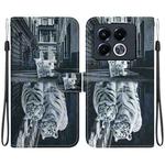 For Infinix Note 40 5G Crystal Texture Colored Drawing Leather Phone Case(Cat Tiger Reflection)