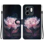 For Infinix Hot 50i / Smart 9 Crystal Texture Colored Drawing Leather Phone Case(Purple Peony)