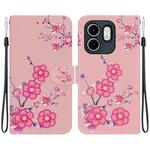 For Infinix Hot 50i / Smart 9 Crystal Texture Colored Drawing Leather Phone Case(Cherry Blossoms)