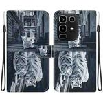 For Infinix Note 50 4G / Note 50 Pro 4G Crystal Texture Colored Drawing Leather Phone Case(Cat Tiger Reflection)