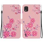 For Nokia C2 2nd Edition Crystal Texture Colored Drawing Leather Phone Case(Cherry Blossoms)