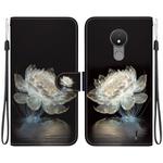 For Nokia C21 Crystal Texture Colored Drawing Leather Phone Case(Crystal Peony)