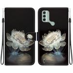 For Nokia C31 Crystal Texture Colored Drawing Leather Phone Case(Crystal Peony)