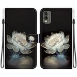 For Nokia C32 Crystal Texture Colored Drawing Leather Phone Case(Crystal Peony)