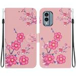 For Nokia X30 Crystal Texture Colored Drawing Leather Phone Case(Cherry Blossoms)