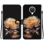 For Nokia G10 / G20 Crystal Texture Colored Drawing Leather Phone Case(Gold Peony)