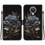 For Nokia G10 / G20 Crystal Texture Colored Drawing Leather Phone Case(Black Rose)