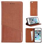 For iPhone 5 MUXMA MX109 Horizontal Flip Leather Case with Holder & Card Slot & Wallet(Brown)