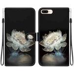 For iPhone 8 Plus / 7 Plus Crystal Texture Colored Drawing Leather Phone Case(Crystal Peony)
