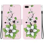 For iPhone 8 Plus / 7 Plus Crystal Texture Colored Drawing Leather Phone Case(Lily)