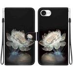 For iPhone SE 2024 Crystal Texture Colored Drawing Leather Phone Case(Crystal Peony)