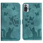 For Xiaomi Redmi Note 10 Pro Butterfly Cat Embossing Flip Leather Phone Case(Wathet)