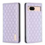 For Google Pixel 8a Diamond Lattice Magnetic Leather Flip Phone Case(Purple)