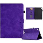 For Samsung Galaxy Tab A9+ Embossed Smile Flip Smart Leather Tablet Case(Purple)