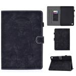 For Amazon Kindle Fire HD 8 2020 Embossed Elephant Pattern Horizontal Flip PU Leather Case with Holder & Card Slots & Sleep / Wake-up Function(Black)