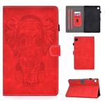 For Lenovo Tab M10 Plus Embossed Elephant Pattern Horizontal Flip PU Leather Case with Holder & Card Slots & Sleep / Wake-up Function(Red)