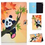 For Samsung Galaxy Tab A9 Colored Drawing Smart Leather Tablet Case(Bamboo Bear)