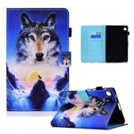 For Samsung Galaxy Tab A9+ Colored Drawing Stitching Flip Leather Tablet Case(Wolf)