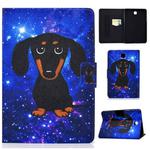 For Samsung Galaxy Tab A 8.0 (2015) T350 Electric Pressed TPU Colored Drawing Horizontal Flip Leather Case with Holder & Card Slots & Anti-slip Strip & Sleep / Wake-up Function(Little Black Dog)