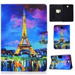 For Samsung Galaxy Tab A 8.0 (2015) T350 Electric Pressed TPU Colored Drawing Horizontal Flip Leather Case with Holder & Card Slots & Anti-slip Strip & Sleep / Wake-up Function(Eiffel Tower)