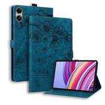 For Xiaomi Redmi Pad SE 11 2025 Cartoon Sakura Cat Embossed Leather Tablet Case(Blue)