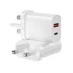 WIWU Wi-U002 Quick Series PD 20W + QC3.0 18W USB Dual Port Travel Fast Charger, UK Plug(White)