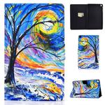 For Samsung Galaxy Tab A 10.1 (2019) T515/T510 Electric Pressed TPU Colored Drawing Horizontal Flip Leather Case with Holder & Card Slots & Anti-slip Strip(Watercolor Tree)