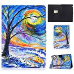 For Huawei MediaPad T5 10 inch Electric Pressed TPU Colored Drawing Horizontal Flip Leather Case with Holder & Card Slots & Anti-slip Strip(Watercolor Tree)