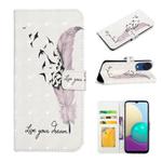 For Samsung Galaxy A04 Core Oil Embossed 3D Drawing Leather Phone Case(Feather)