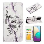 For Samsung Galaxy A41 Oil Embossed 3D Drawing Leather Phone Case(Words Marble)