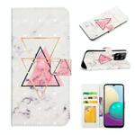 For Samsung Galaxy A22 4G Oil Embossed 3D Drawing Leather Phone Case(Triangular Marble)