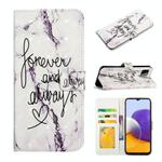 For Samsung Galaxy A22 5G Oil Embossed 3D Drawing Leather Phone Case(Words Marble)