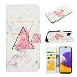 For Samsung Galaxy A22 5G Oil Embossed 3D Drawing Leather Phone Case(Triangular Marble)