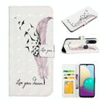 For Samsung Galaxy A20e Oil Embossed 3D Drawing Leather Phone Case(Feather)
